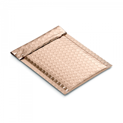 Custom logo printed rose gold metallic padded envelopes bubble mailers rose gold mail bags